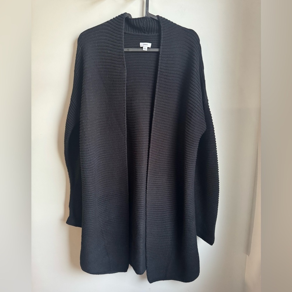 Vince Black Open Front Cardigan - Picture 2 of 10